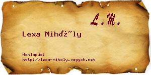 Lexa Mihály névjegykártya